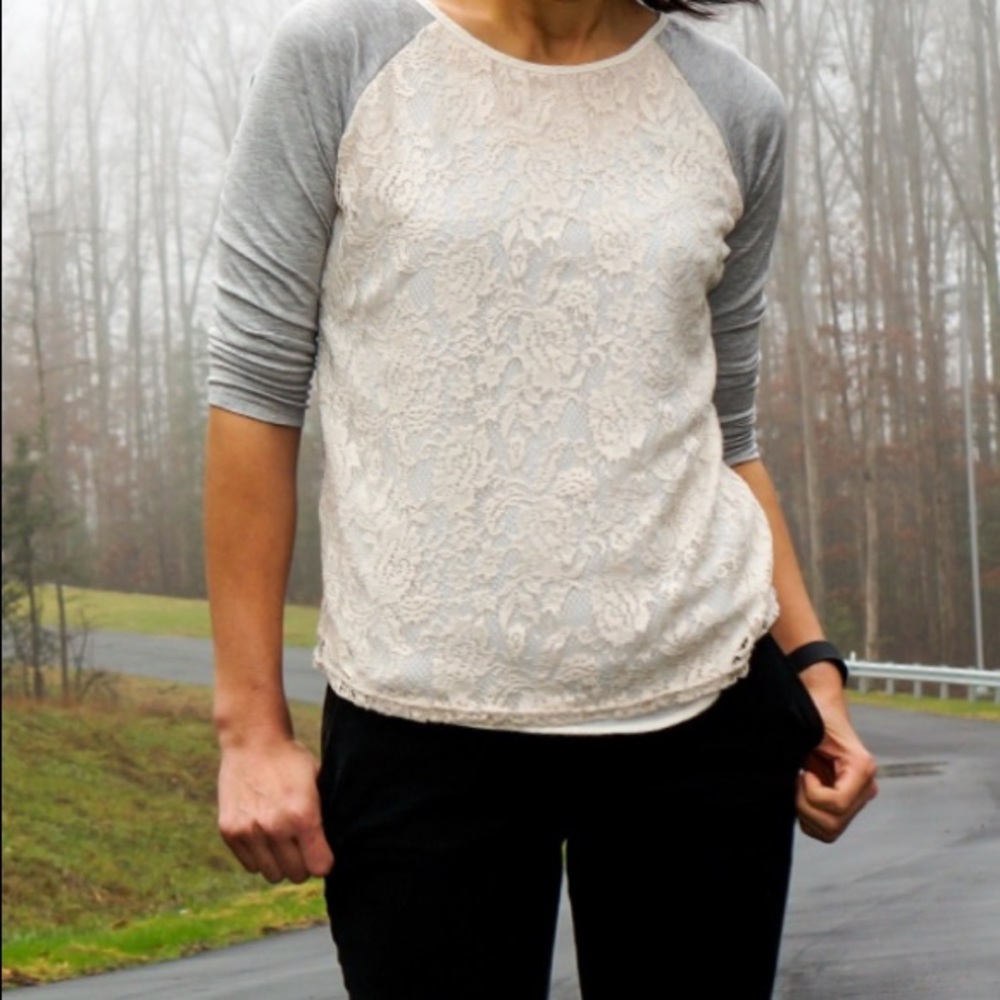 ❌SOLD❌ Market & Spruce Bernadette Lace Overlay Top